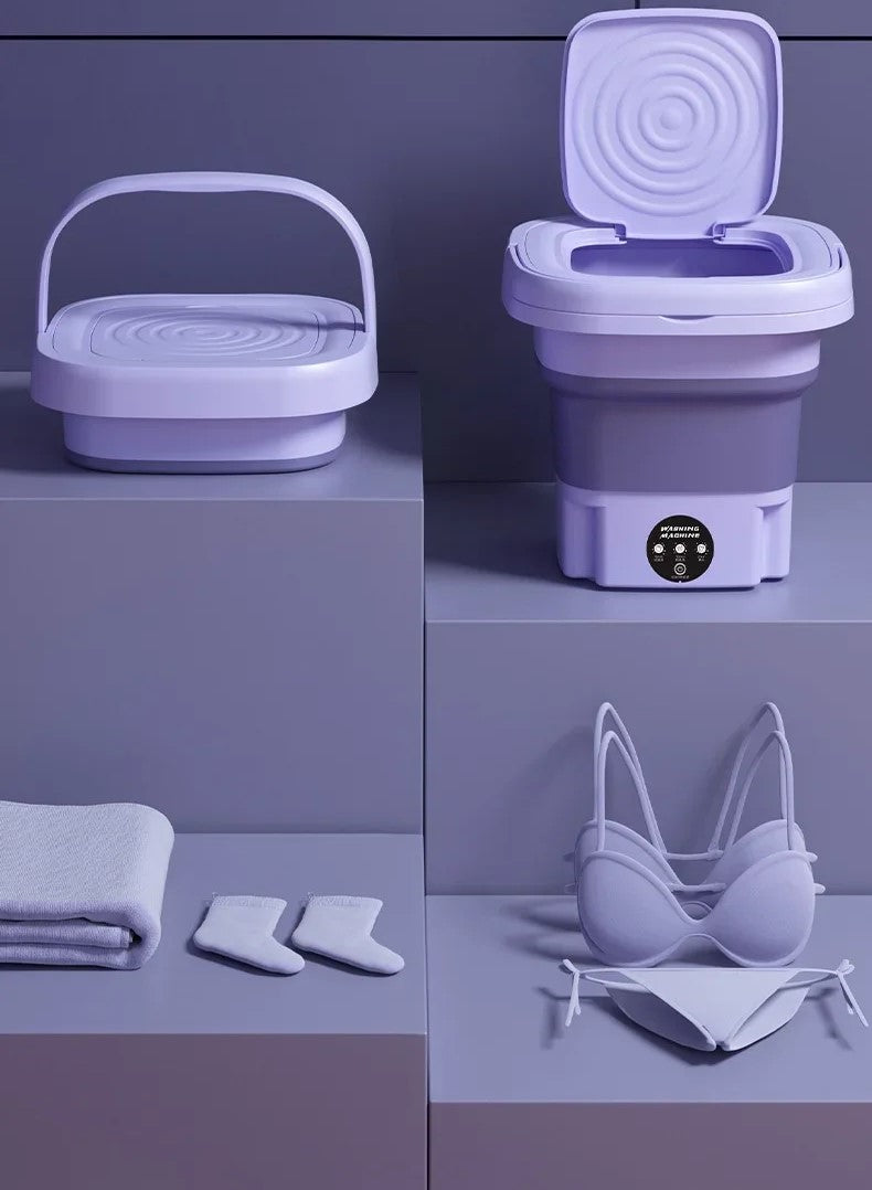 SAnGEL Portable Folding Washing Machine – 8L Compact Washer for Clothes, Socks & Travel