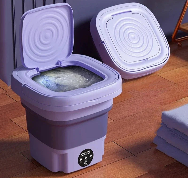 SAnGEL Portable Folding Washing Machine – 8L Compact Washer for Clothes, Socks & Travel
